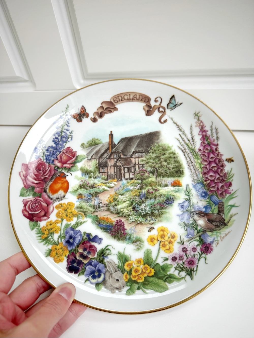 Vintage 1988 Dot Barlowe English Country Garden Collector Plate Reco